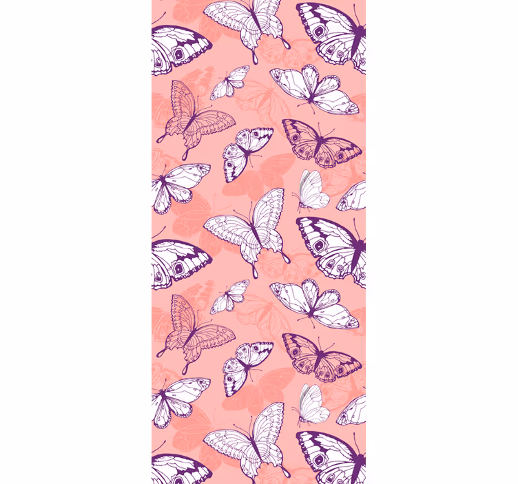 Papel pintado mariposas motivo rosa volador - TenVinilo