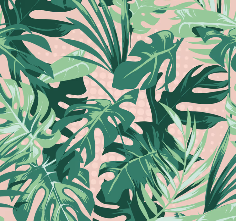Papel pintado selva diseño de plantas tropicales - TenVinilo