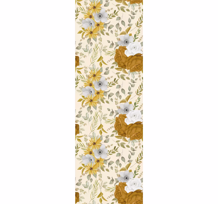 Papel pintado flores brotes anidados - TenVinilo