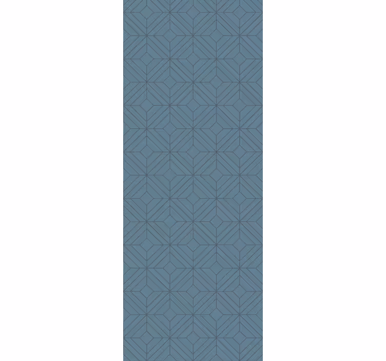 Papel pintado geométrico líneas azules art déco - TenVinilo