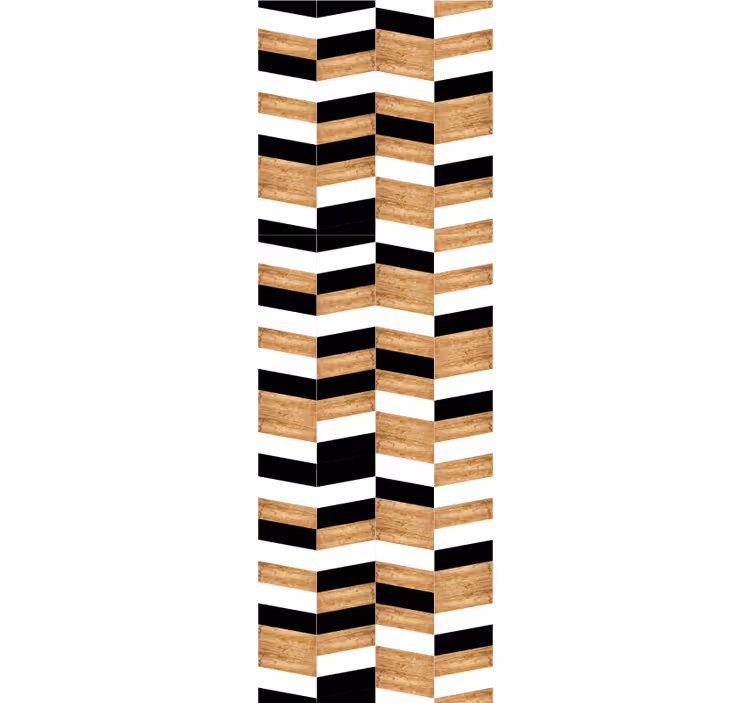 Papel pintado rayas horizontales diseño de madera chevron - TenVinilo