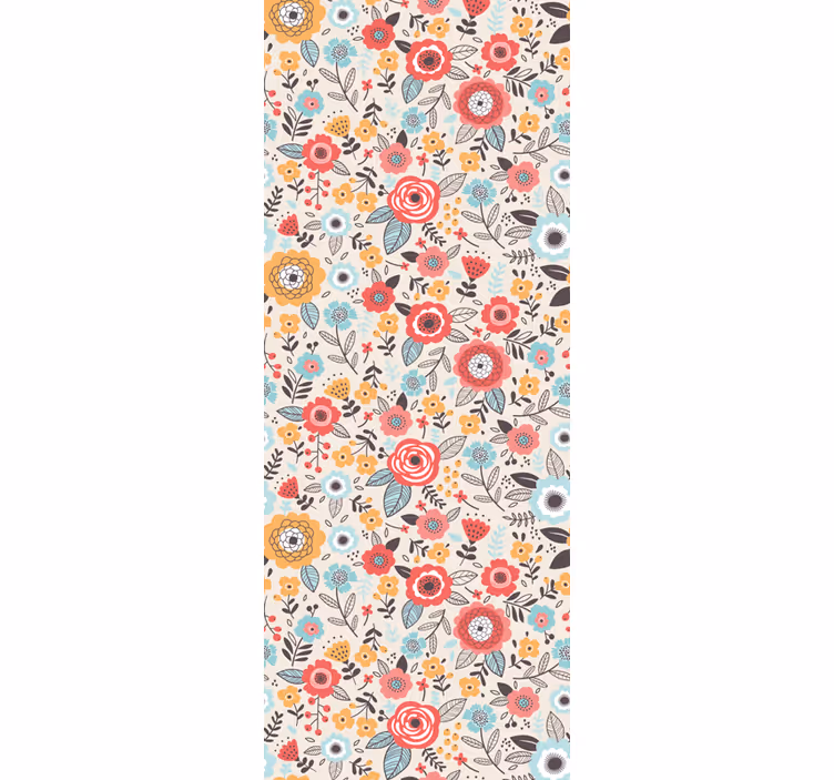 Papel pintado flores diseño floral colorido - TenVinilo