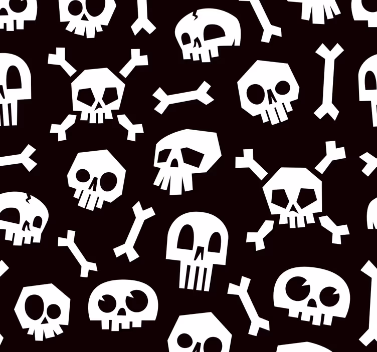 Papel pintado Halloween cráneos y huesos - TenVinilo