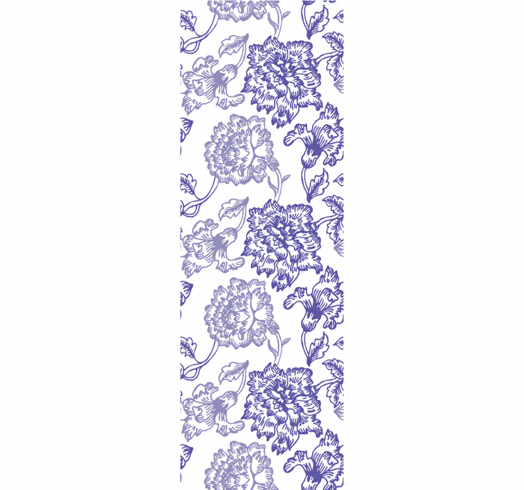 Papel pintado floral flor índigo azul - TenVinilo