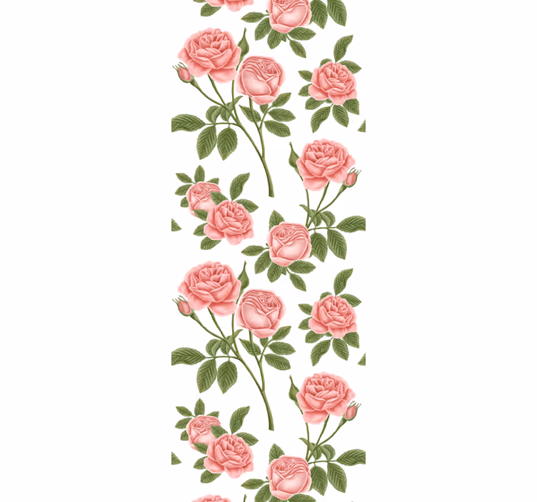 Papel pintado flores rosa rosa floral - TenVinilo