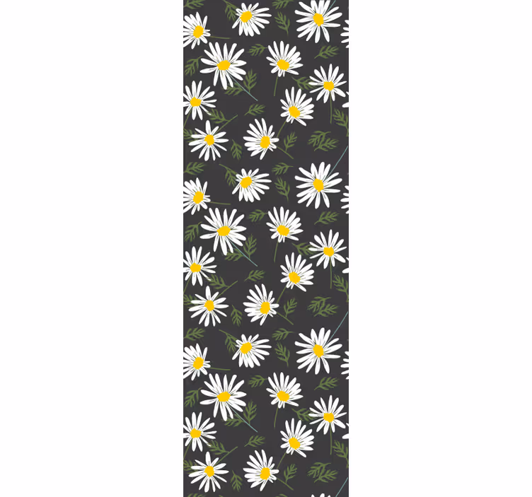 Papel pintado flores margaritas y hojas - TenVinilo
