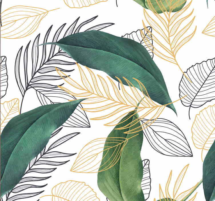 Papel pintado naturaleza follaje verde tropical - TenVinilo