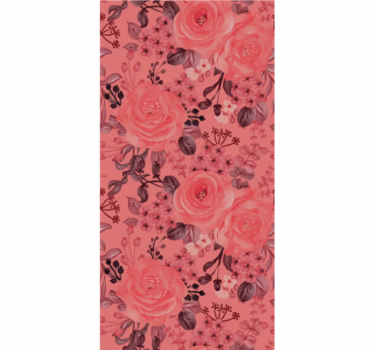 Papel pintado flores rosa rosada florece - TenVinilo