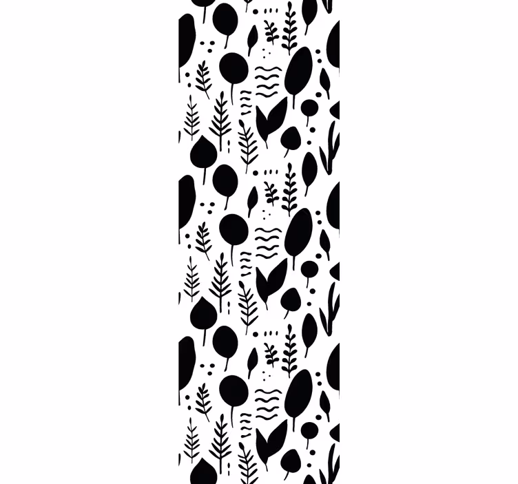Papel pintado hojas colección en blanco y negro - TenVinilo