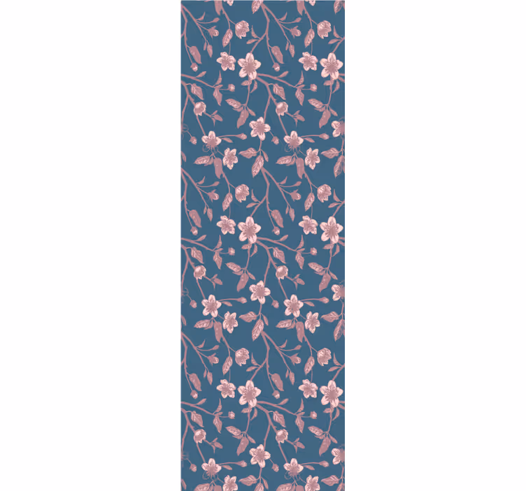Papel pintado flores ramas de flores rosas - TenVinilo