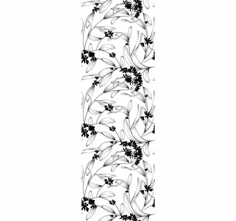 Papel pintado flores elegante silueta floral - TenVinilo