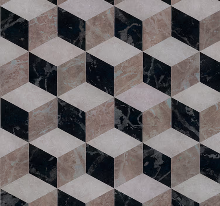 Papel pintado metal disposición geométrica de cubos - TenVinilo