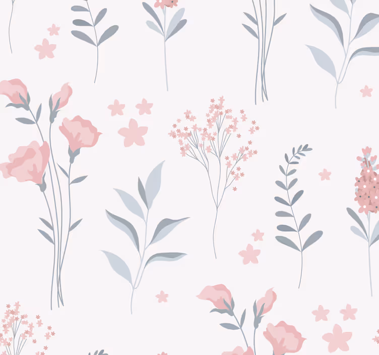 Papel pintado flores estilo de jardín floral - TenVinilo