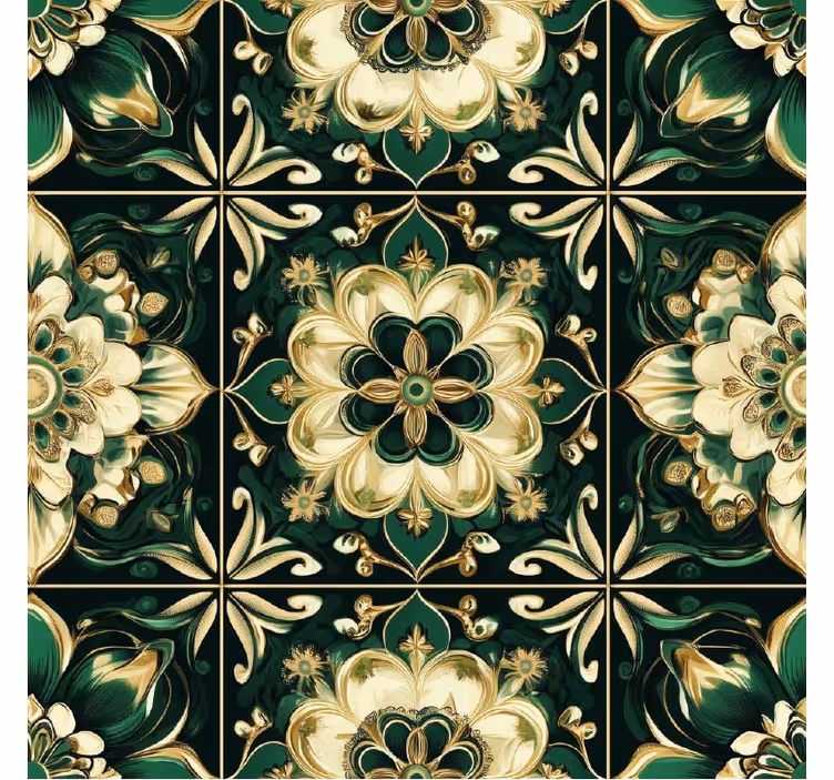 Papel pintado cocina mosaicos botánicos - TenVinilo