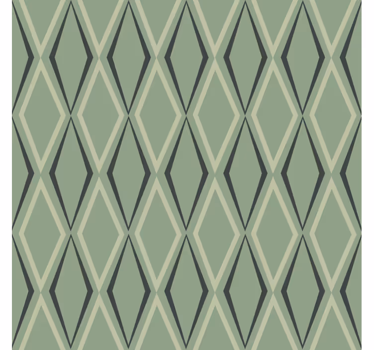 Papel pintado vintage diamantes verdes de la década de 1930 - TenVinilo