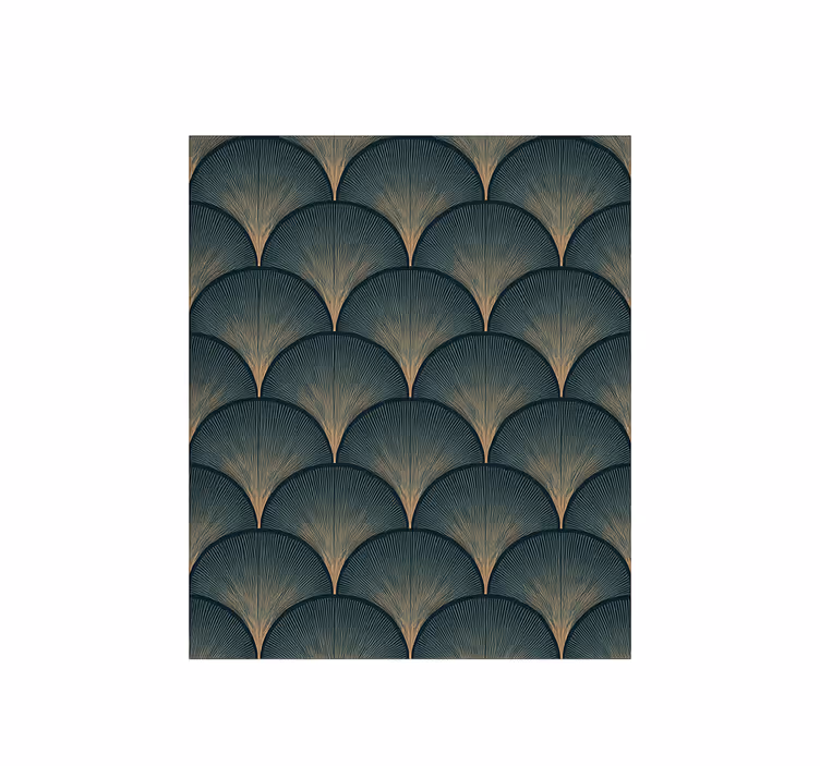 Papel pintado vintage abanicos verdes art déco de los años 20 - TenVinilo