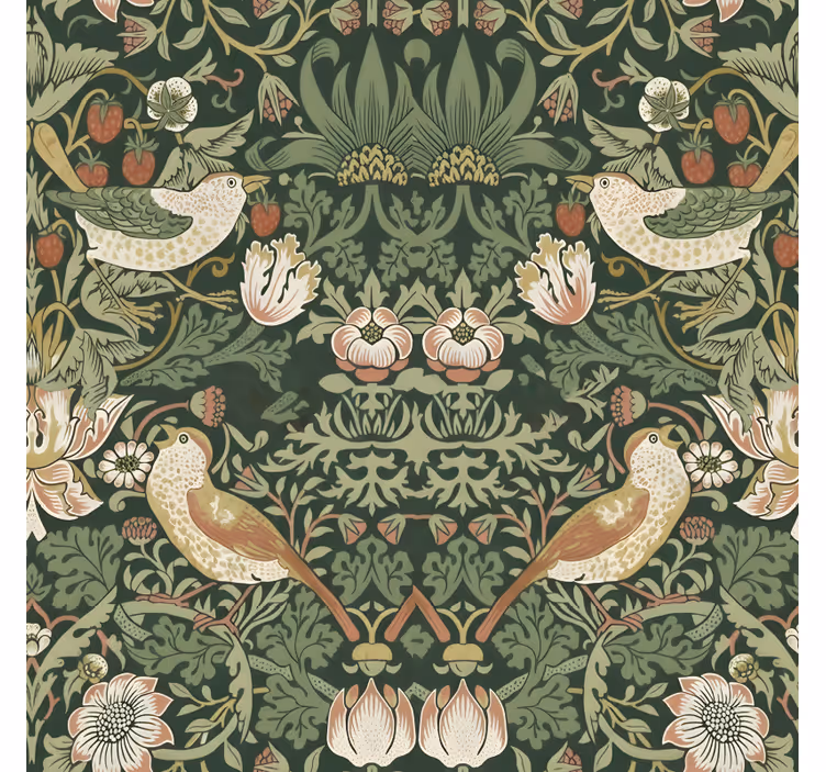 Papel pintado pájaros estilo morris - TenVinilo