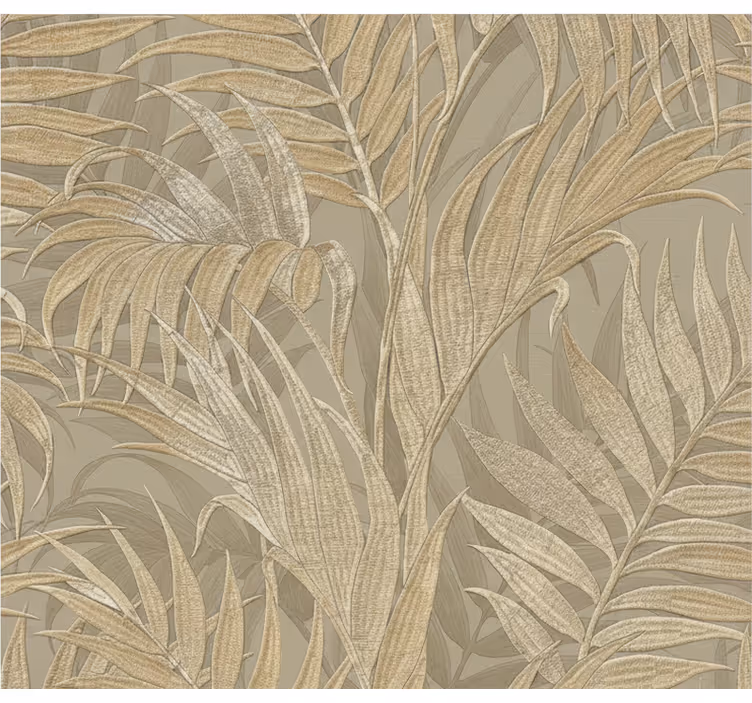Papel pintado hojas textura de palma beige - TenVinilo