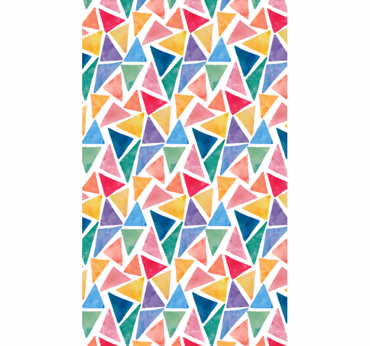 Papel pintado geométrico triángulos coloridos alegres - TenVinilo