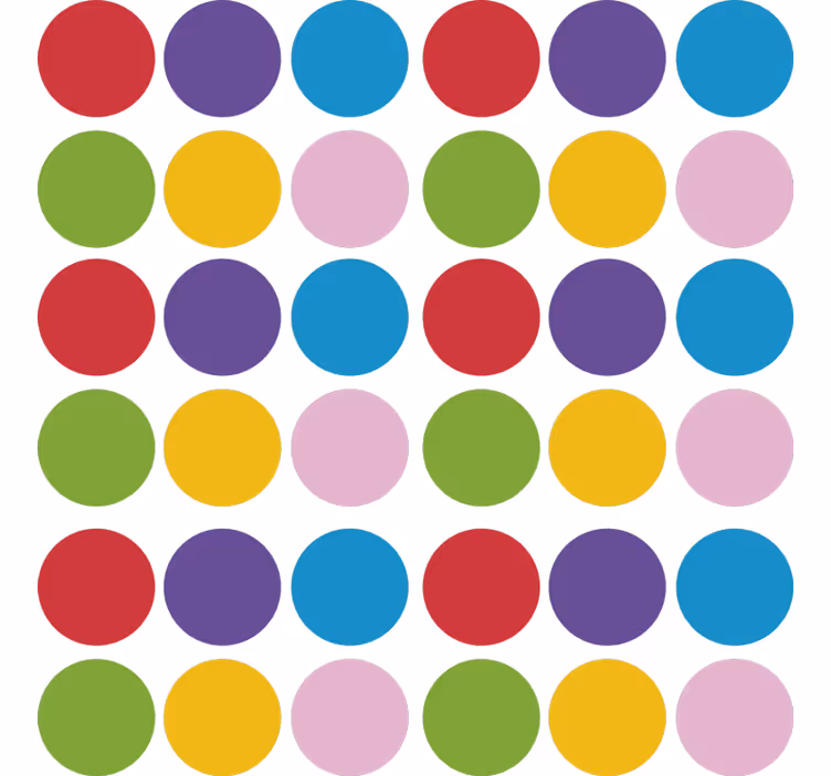 Papel pintado geométrico círculos de colores simples - TenVinilo