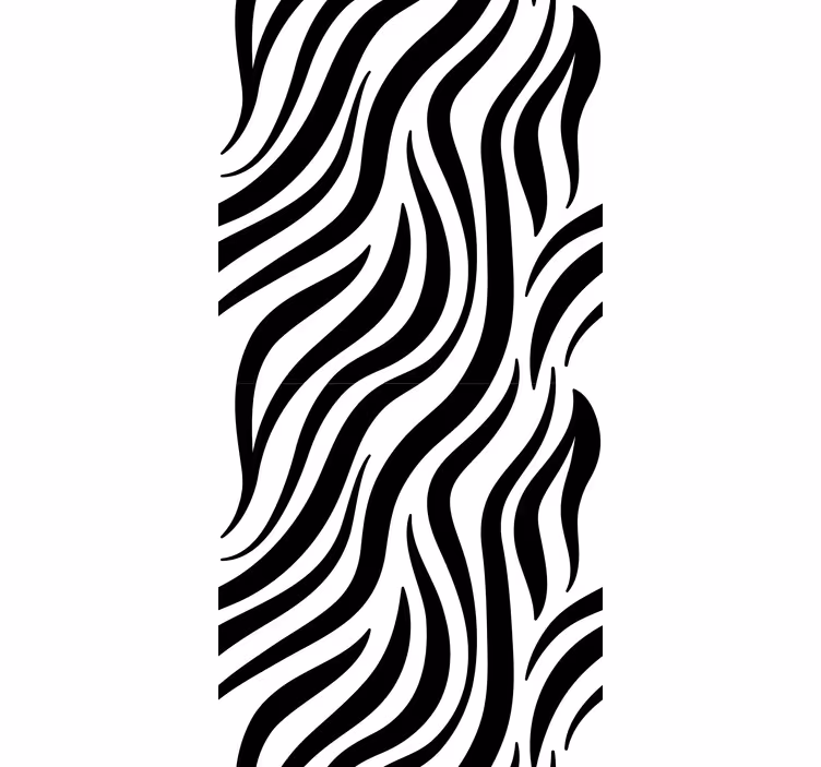 Papel pintado geométrico rayas de cebra en blanco y negro - TenVinilo