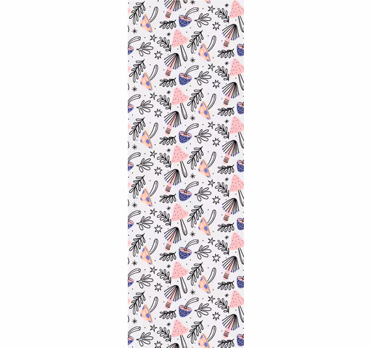 Papel pintado naturaleza setas y flores clásicas - TenVinilo