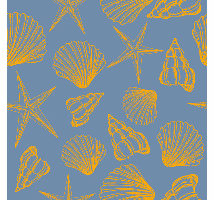 Papel pintado naturaleza con conchas y estrellas - TenVinilo