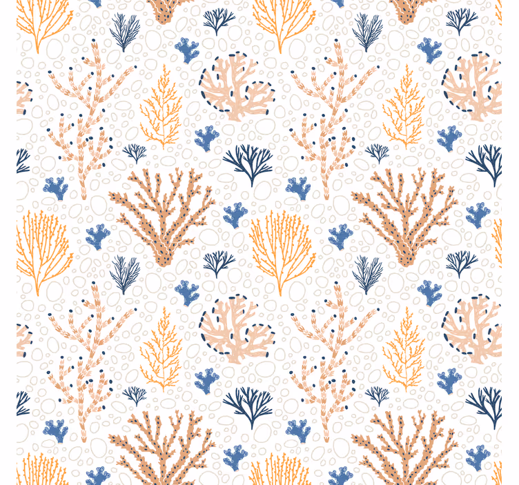 Papel pintado naturaleza patrón coral elegante - TenVinilo