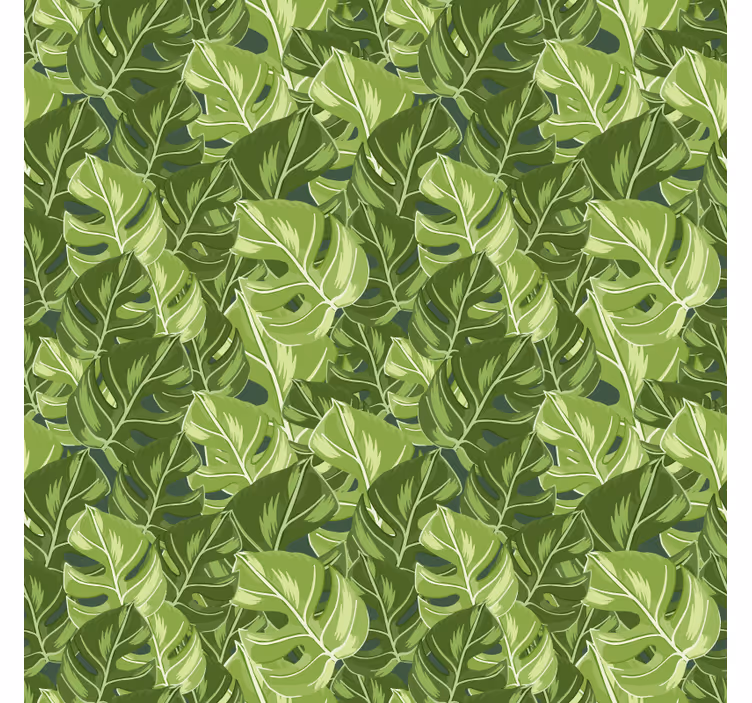 Papel pintado naturaleza patrones de hojas exuberantes - TenVinilo