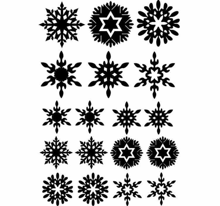 Papel pintado navidad copos de nieve negros - TenVinilo