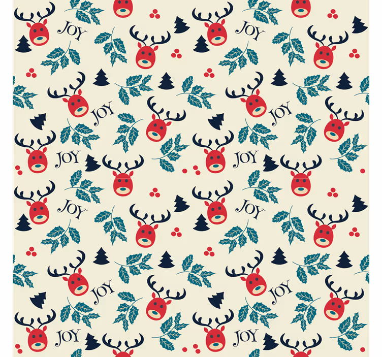 Papel pintado navidad alegría y renos - TenVinilo
