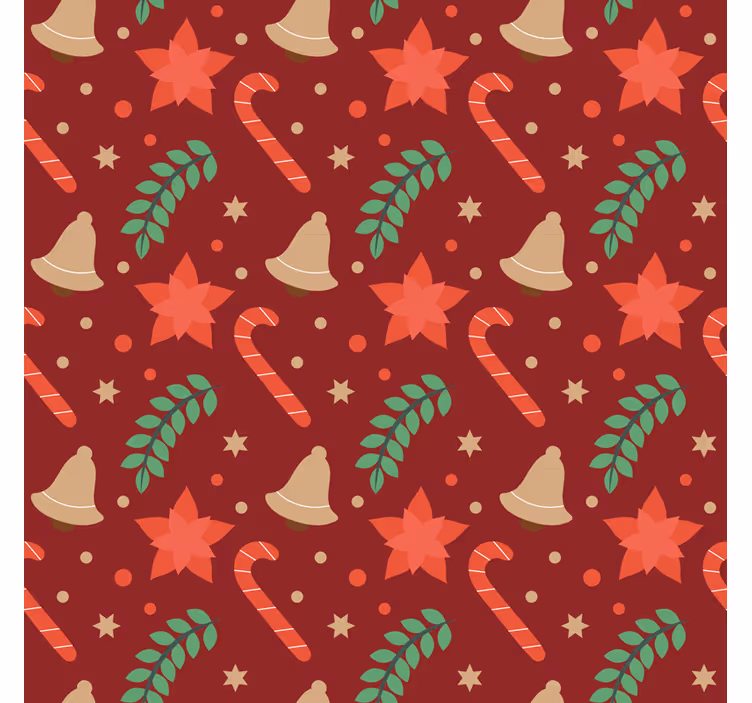 Papel pintado navidad diseño de caramelos navideños - TenVinilo