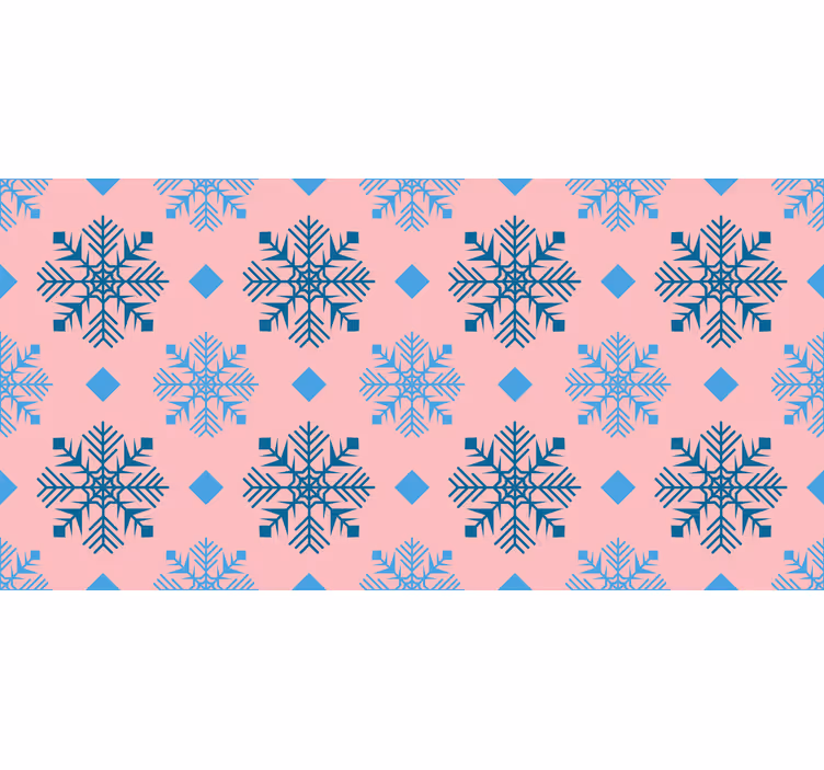Papel pintado navidad copos de nieve rosa y azul - TenVinilo