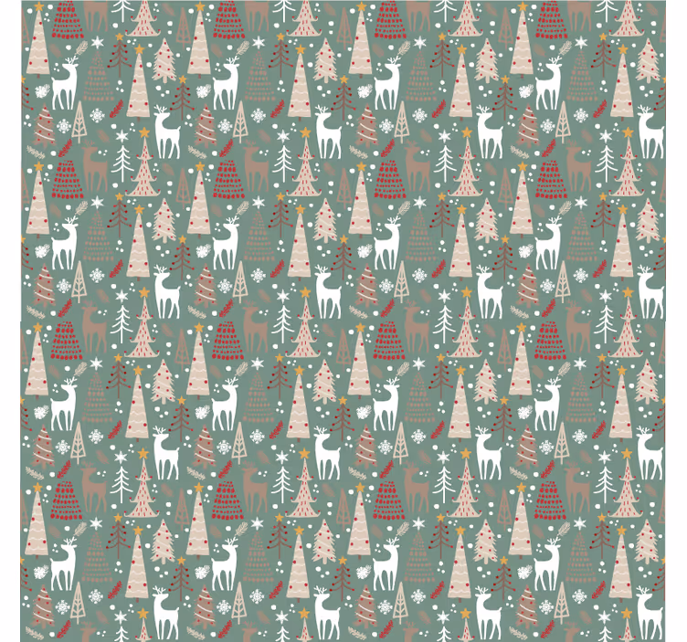 Papel pintado navidad patrón bosque navideño - TenVinilo