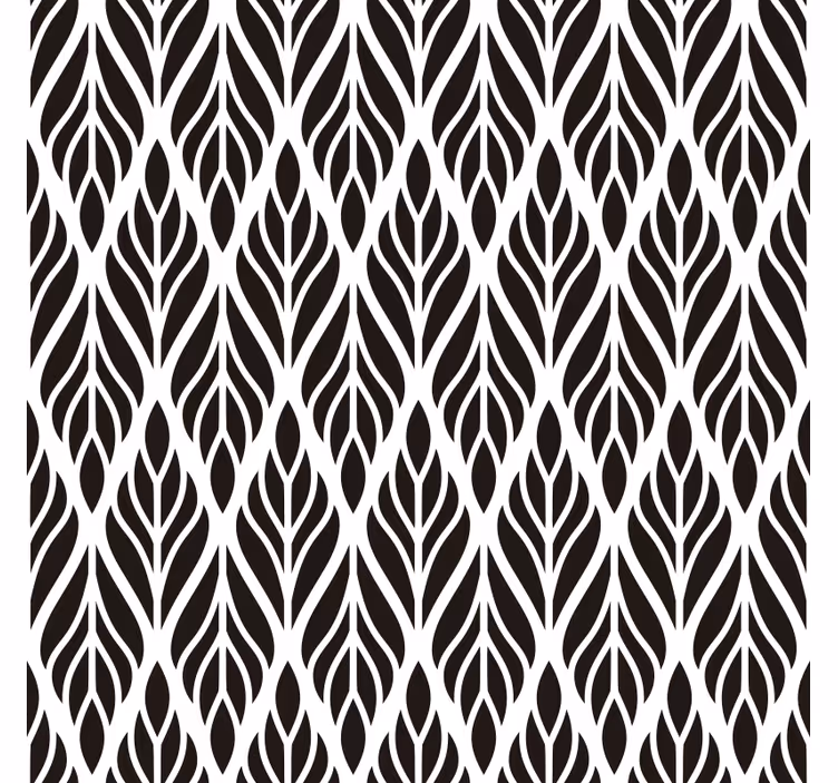 Papel pintado salón hojas negras elegantes - TenVinilo