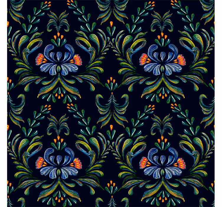 Papel pintado ornamental adorno folclórico colorido - TenVinilo
