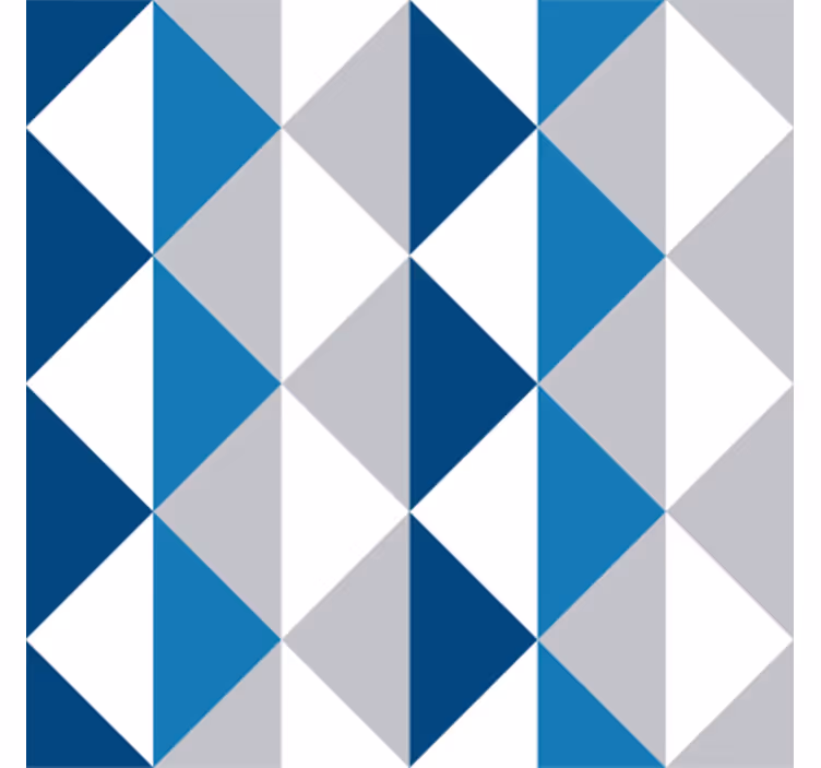 Papel pintado triángulos patrón azul clásico - TenVinilo