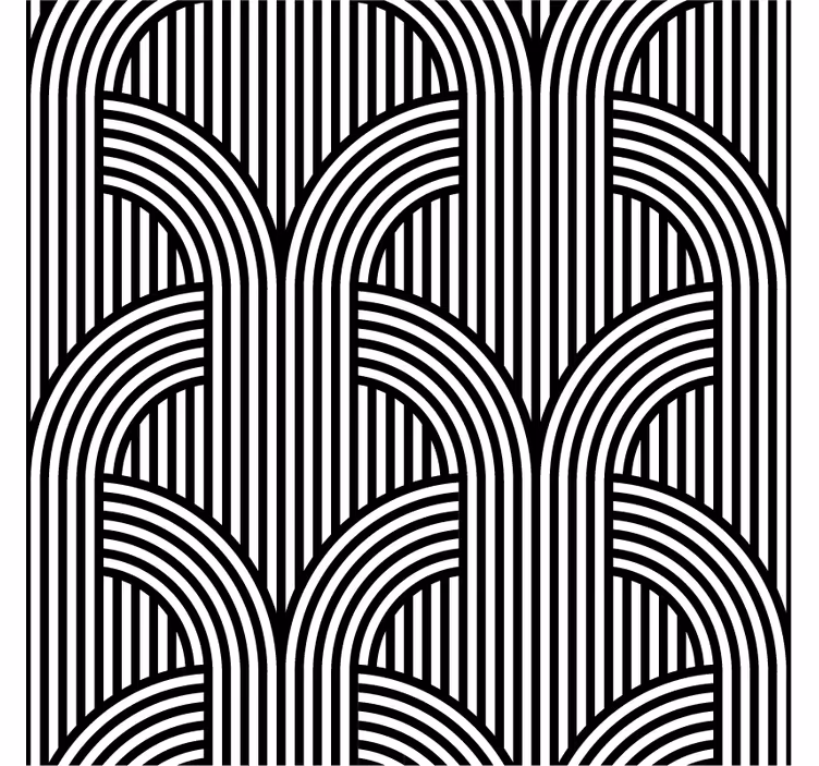 Papel pintado ornamental arcos en blanco y negro - TenVinilo