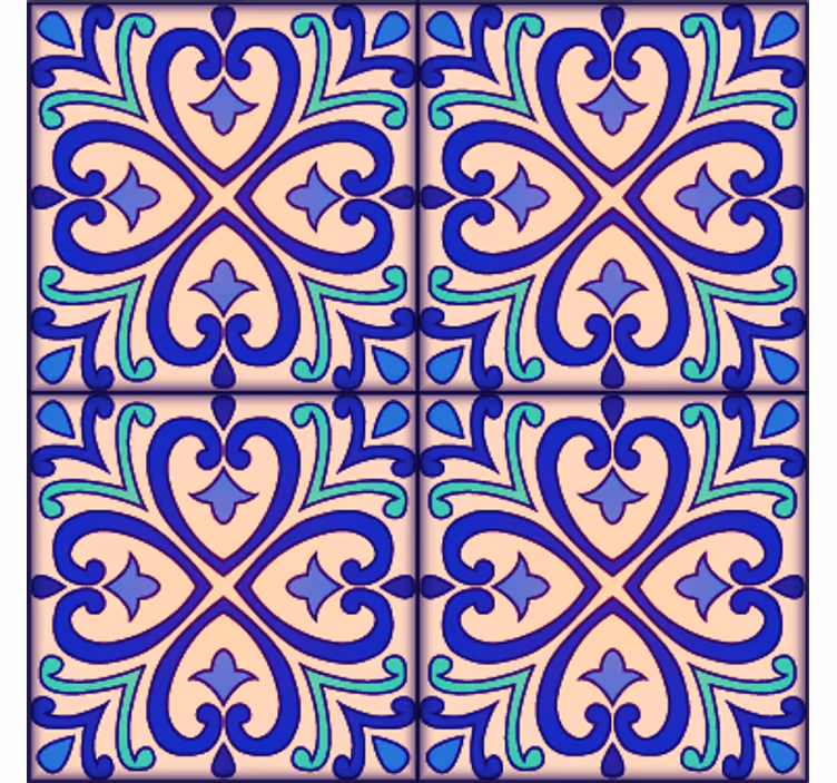 Papel pintado azulejos flores de talavera - TenVinilo
