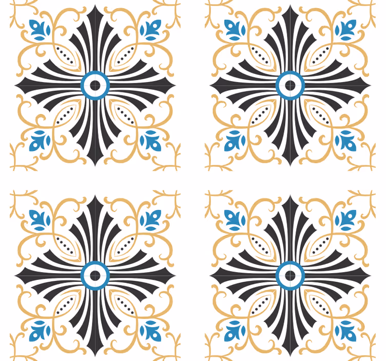 Papel pintado ornamental diseño espiral cruzado vintage - TenVinilo