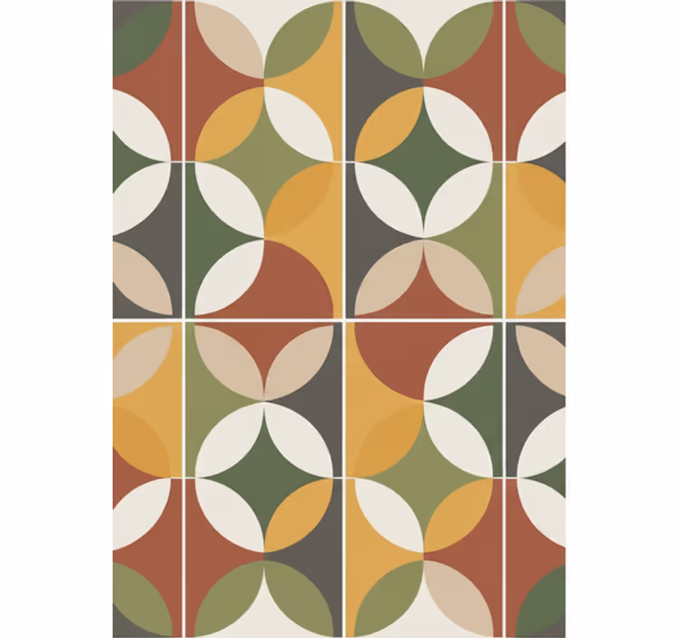 Papel pintado salón geometría abstracta en tonos tierra - TenVinilo
