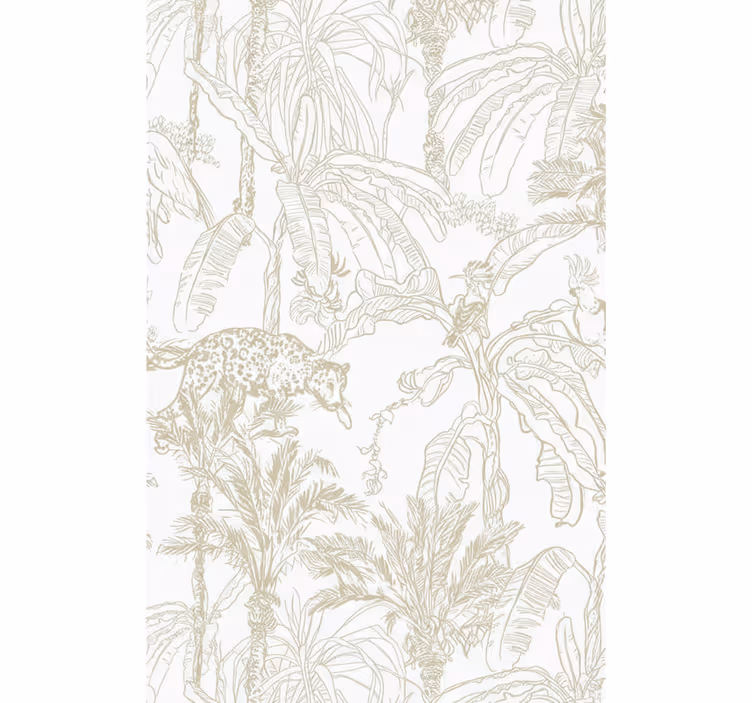 Papel pintado salón patrón toile tropical - TenVinilo