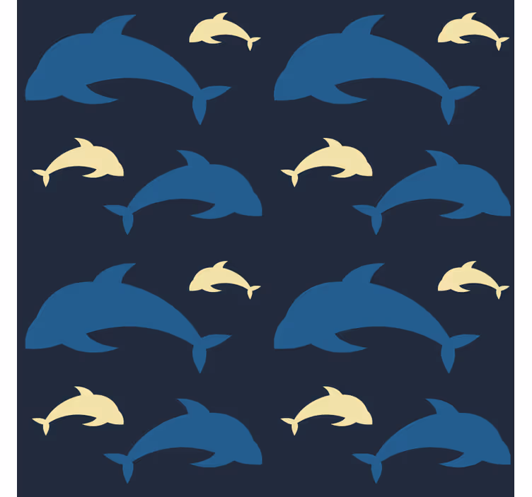 Papel pintado dormitorio 3 delfines en el mar - TenVinilo