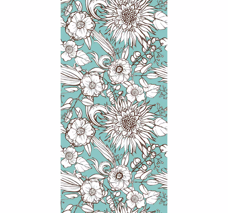 Papel pintado dormitorio patrón de girasoles - TenVinilo