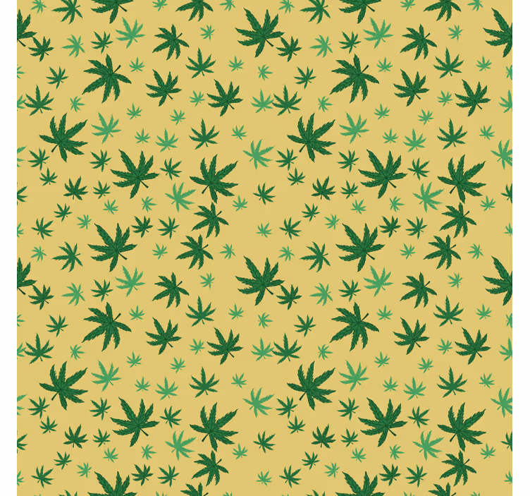 Papel pintado dormitorio patrón de cannabis sin costuras - TenVinilo