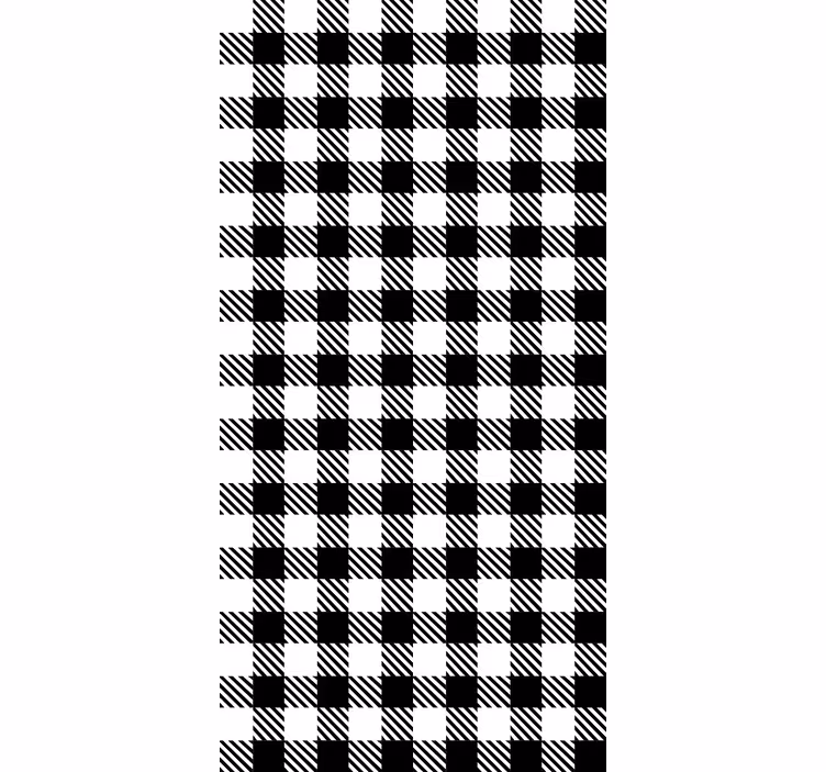 Papel pintado dormitorio vichy blanco y negro - TenVinilo