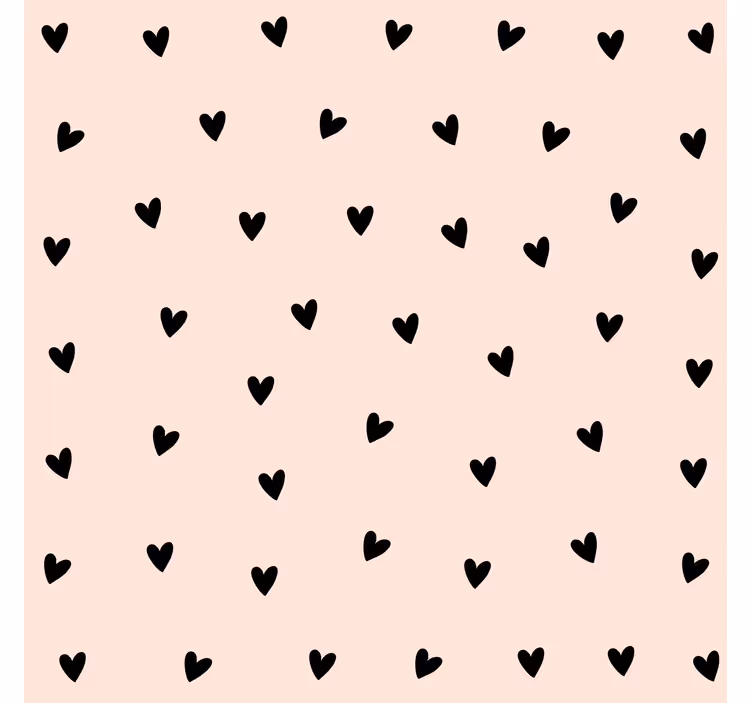 Papel pintado dormitorio patrón de corazones negros - TenVinilo