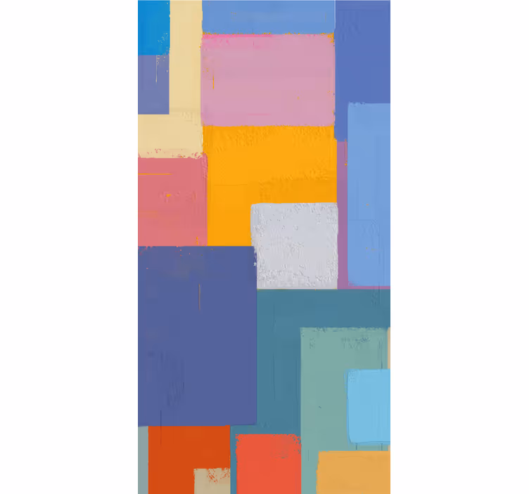 Papel pintado ornamental pintura abstracta cuadrados coloridos - TenVinilo