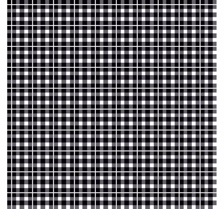 Papel pintado ornamental cuadro vichy blanco y negro - TenVinilo