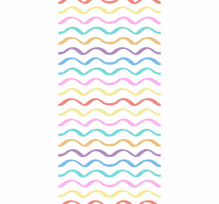 Papel pintado ornamental con diseño de olas arcoíris - TenVinilo